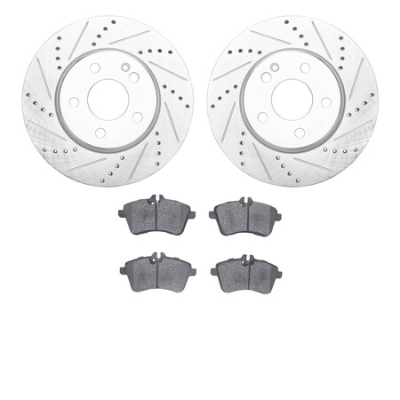 Dynamic Friction Co 7502-63395, Rotors-Drilled and Slotted-Silver with 5000 Advanced Brake Pads, Zinc Coated 7502-63395